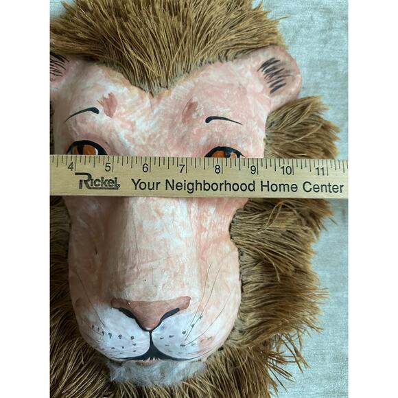 Vintage paper mache Lion head Wall Hanging Mask decor 16x11” animal nursery - Picture 6 of 9
